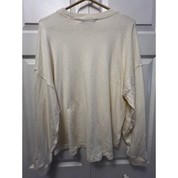Jenni Kayne Long Sleeve Oversized Cotton Sweater Tee Size XS Ivory Boyfriend - Picture 7 of 12